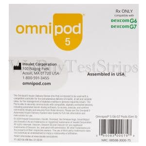 Omnipod 5 - 5 Pack: DME Version: NRC: 08508-3000-75 (Check For Recall)